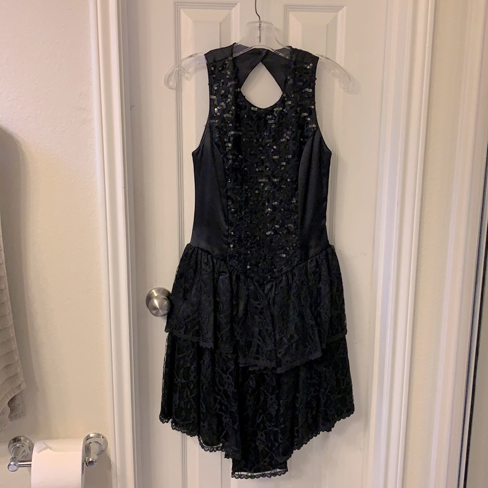 Vintage Jessica McClintock black lace prom dress PERFECT CONDITION.